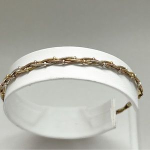 Tricolor Braided Sterling Silver Bracelet